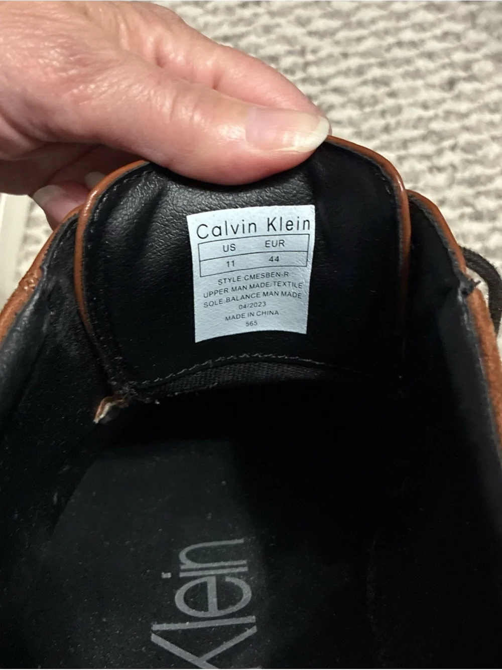 Calvin Klein Men’s Brown Leather Lace-Up shoes size 11